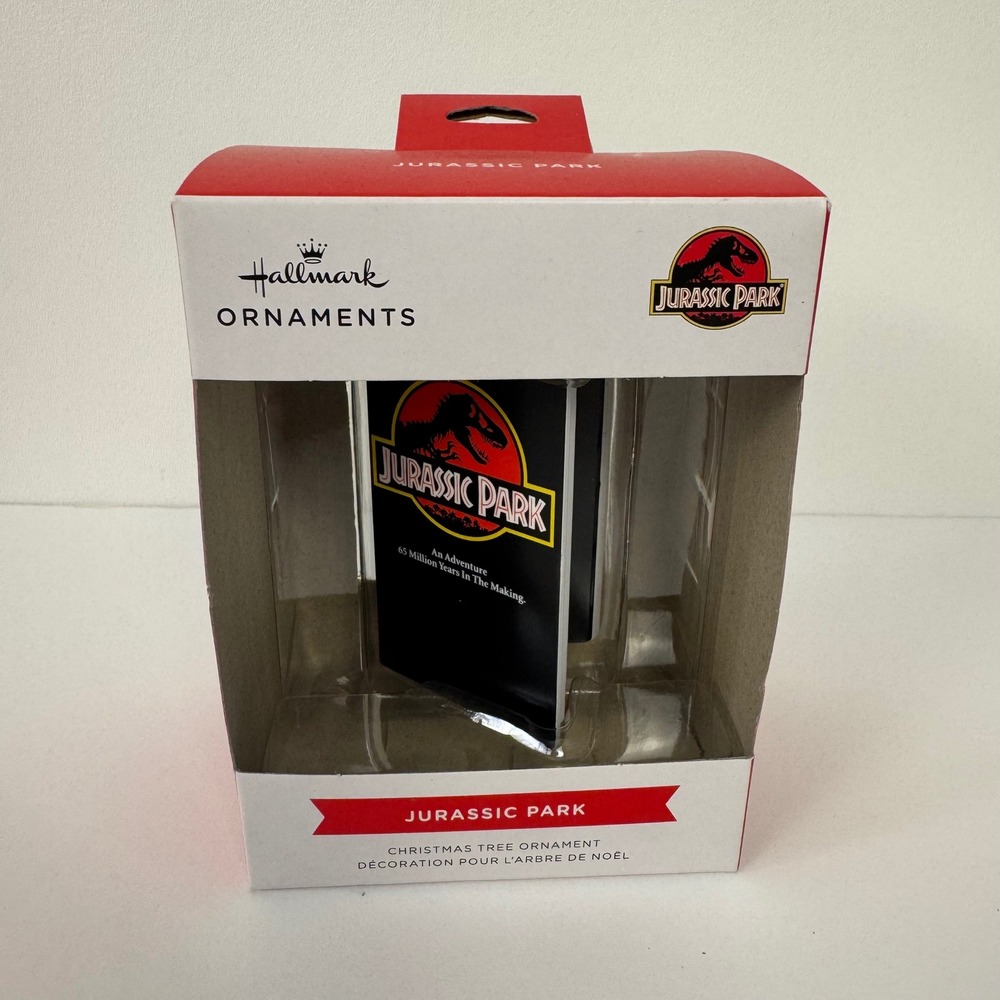 Hallmark Jurassic Park Ornament Black VHS Tape Movie Logo New
